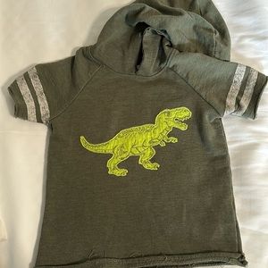 Dino Hooded Short Sleeve Shirt 3T